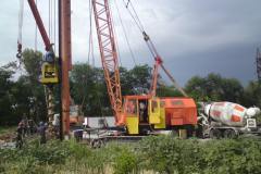 The Installation pilot tangential piles ⌀ 520mm (CFA). Site: Shopping and entertainment center. Orikhivske highway. Zaporizhia.
