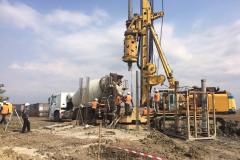 Reception of concrete mix in the manufacture of piles. Site: A 500 MW wind power station in the Priazovsk and Melitopol region, stage 1. Client: TOV (limited liability company) EuroCape Ukraine I.