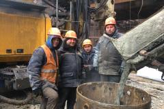 Reception of concrete into auger piles. Site: four pillar  press. Blast Furnace-3. Customer: PAT (public joint-stock company) Zaporizhstal.