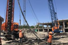 Installation of tangential piles ⌀ 420 mm. (CFA). Site: Dnipro. 9A Peremogy Embankment. Customer: TOV (limited liability company) Budivelnik.