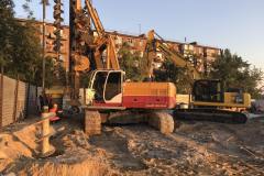 Installation of the screw on the point. Installation of piles Ф620мм. (CFA). Site: "Residential complex at 96 Peremogy street. Zaporizhia.