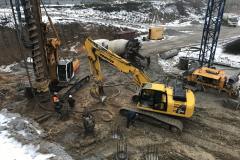 Installation of tangential piles ⌀ 800 mm. (CFA). Site: Residential complex at 96 Peremogy street. Zaporizhia.