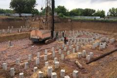 Formation of the pile basis from prefabricated reinforced piles. Site: Construction of the main ventilation unit of the “Ekspluatatsiina” mine. Dniprorudne. Zaporizhia region Customer: Zaporizhia Iron Ore Plant.
