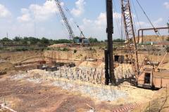 Pile trimming. Installation monolithic grillages. Site: Construction of the main ventilation unit of the “Ekspluatatsiina” mine. Dniprorudne. Zaporizhia region Customer: Zaporizhia Iron Ore Plant.